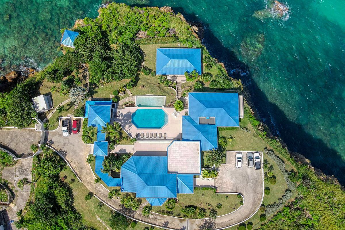 Luxury Villa Rental St Martin - Pool from drone